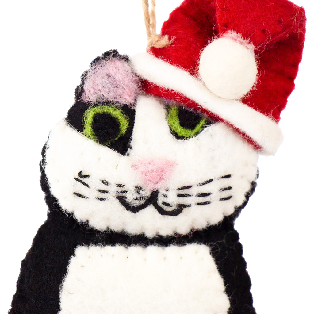 The Kitty Collection of 4 Santa Cat Felt Ornament