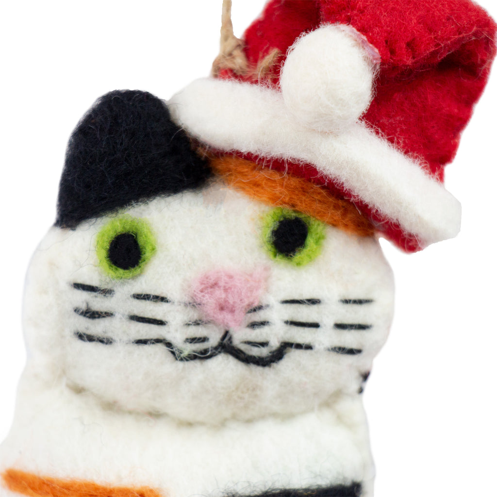 The Kitty Collection of 4 Santa Cat Felt Ornament