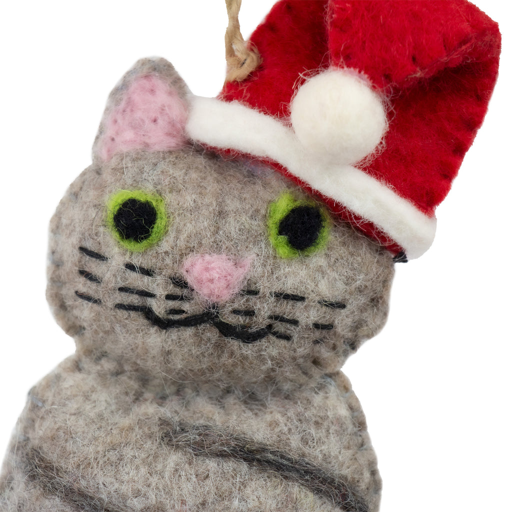 The Kitty Collection of 4 Santa Cat Felt Ornament